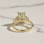 Modern Emerald Bezel Bar Set 5 Stone Ring | Lab Grown Diamond | 14K Yellow Gold