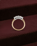 Round Diamond Curved Wedding Band, Curved Diamond Ring, Prong Set Diamond Band, Stackable Wedding Band, Minimalist Diamond Ring