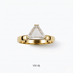 Portrait Trillion Diamond Ring, Cut Corner Trillion Engagement Ring, Geometric Diamond Ring, Lab Grown Diamond Ring, Minimal Stackable Ring