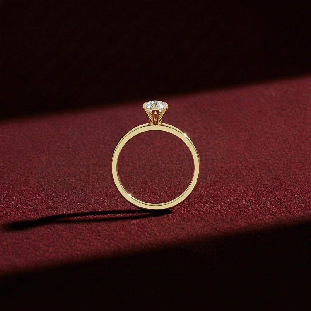 Pear Cut Lab Grown Diamond Solitaire Engagement Ring in Solid 14K Gold