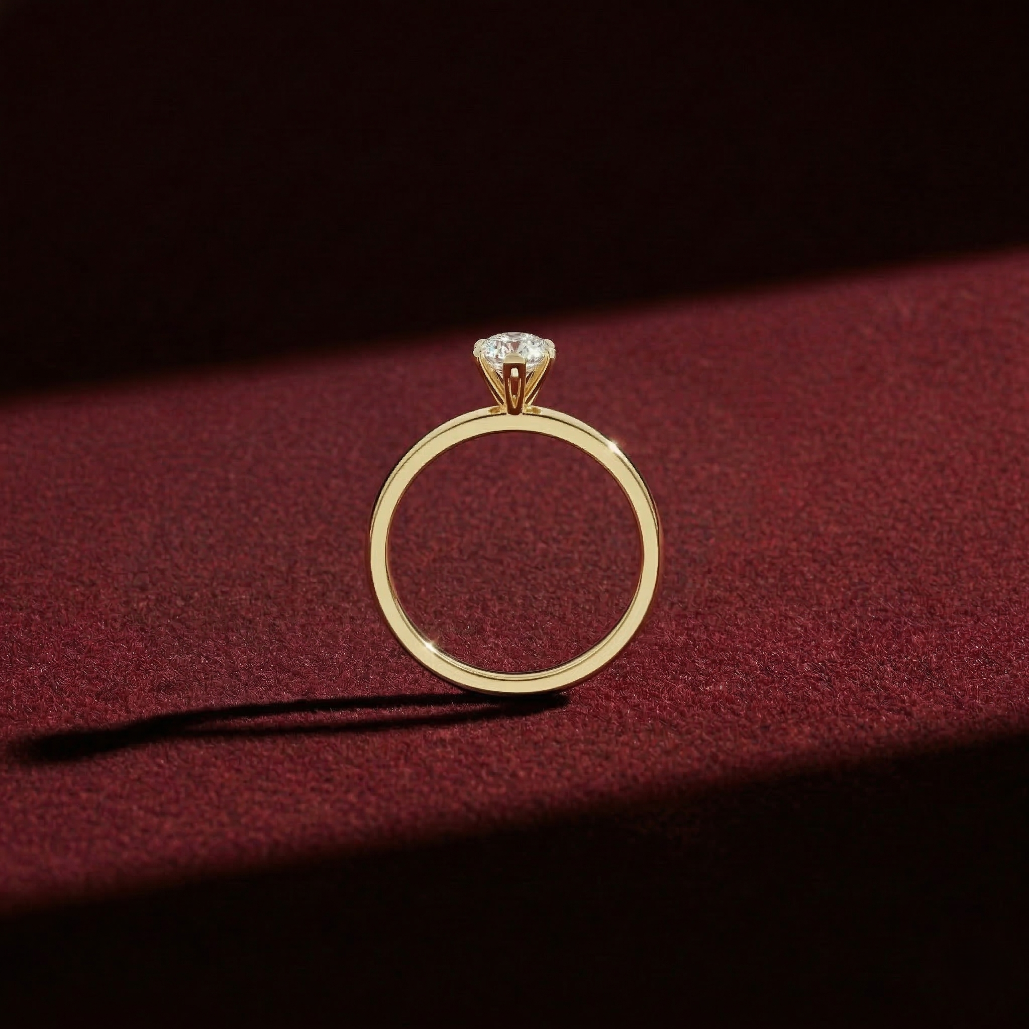 Pear Cut Lab Grown Diamond Solitaire Engagement Ring in Solid 14K Gold