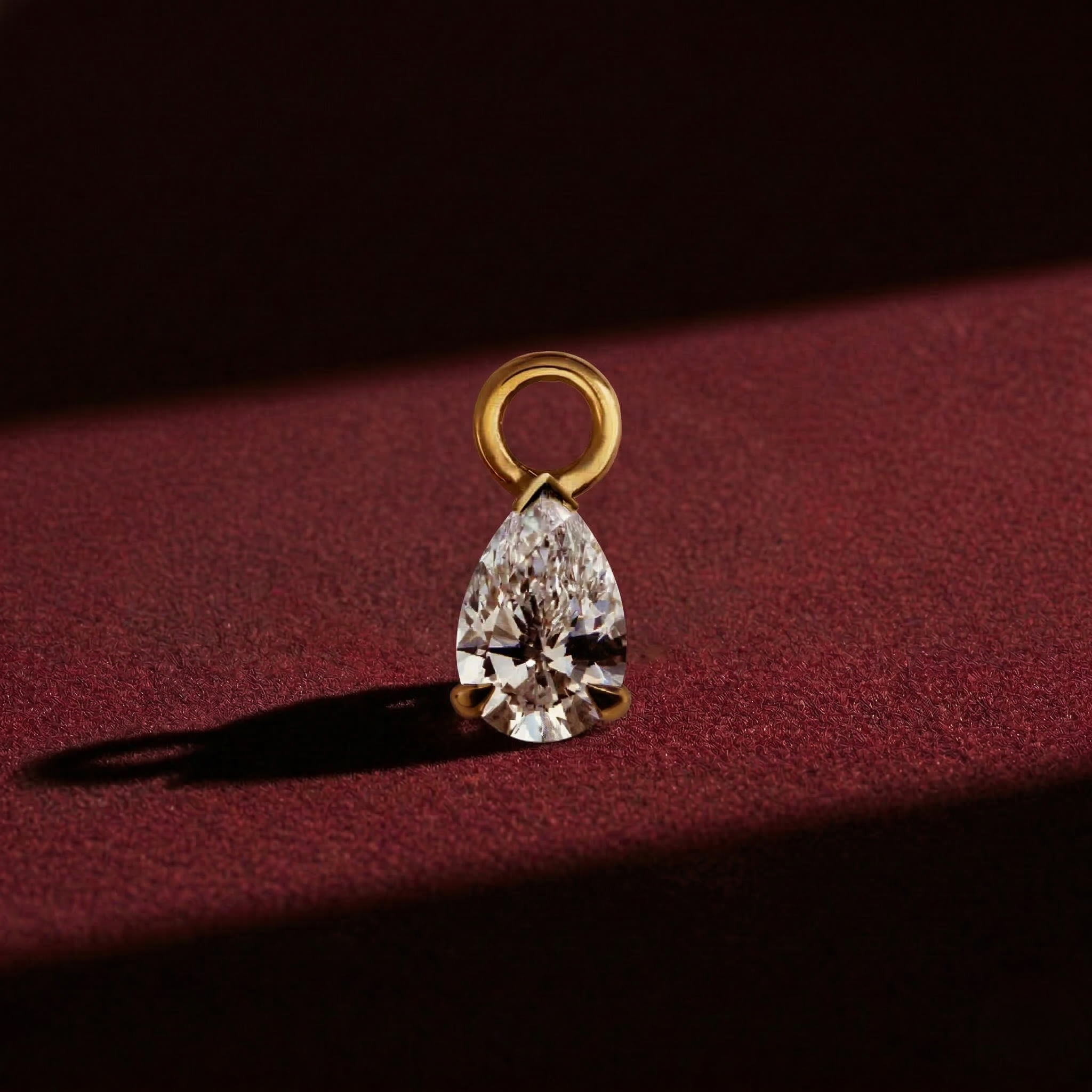 Dainty Pear Lab Diamond Charm Earrings