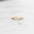 Minimalist Marquise East West Bezel Set Solitaire Ring | Lab Grown Diamond | 14K Yellow Gold