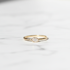 Minimalist Marquise East West Bezel Set Solitaire Ring | Lab Grown Diamond | 14K Yellow Gold