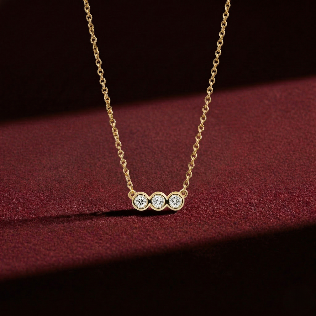 Dainty Trio Lab Diamond Necklace