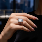 Bezel Set Emerald Cut Ring | Lab Grown Diamond | 14K Yellow Gold