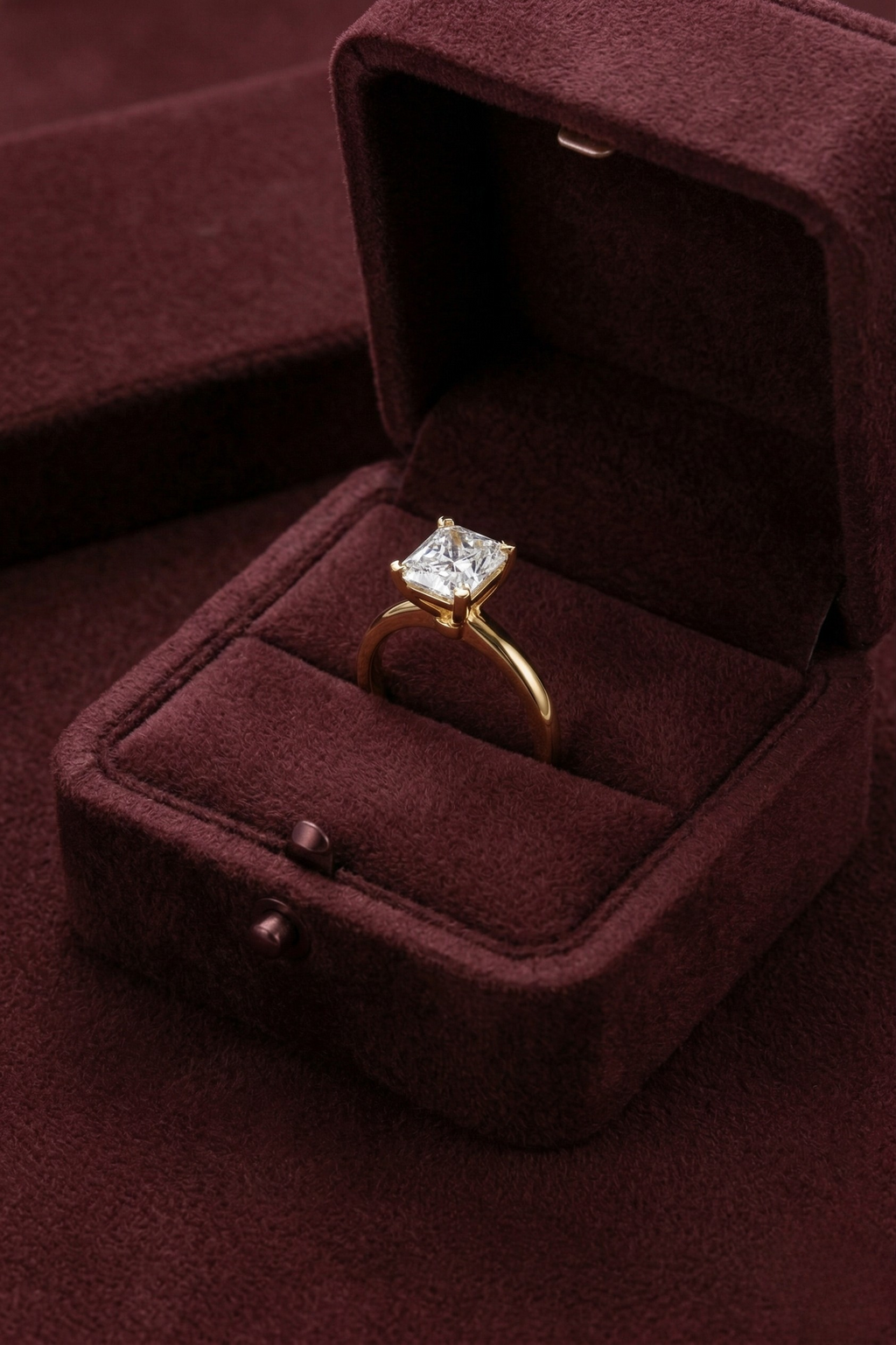 Princess Cut Diamond Engagement Ring, 1.05 Carat Princess Diamond Ring, Solitaire Diamond Ring, Minimalist Gold Ring, Classic Diamond Ring