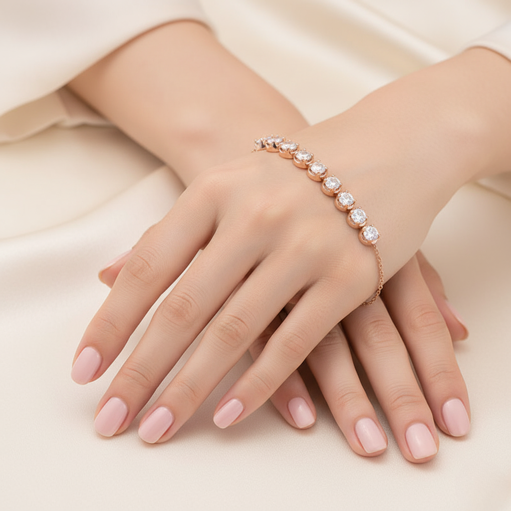 Minimalist Diamond Bar Bracelet | Lab Grown Diamond | 14K Yellow Gold