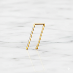 Minimal Angle Earrings Geometric Bar Style | Lab Grown Diamond | 14K Yellow Gold