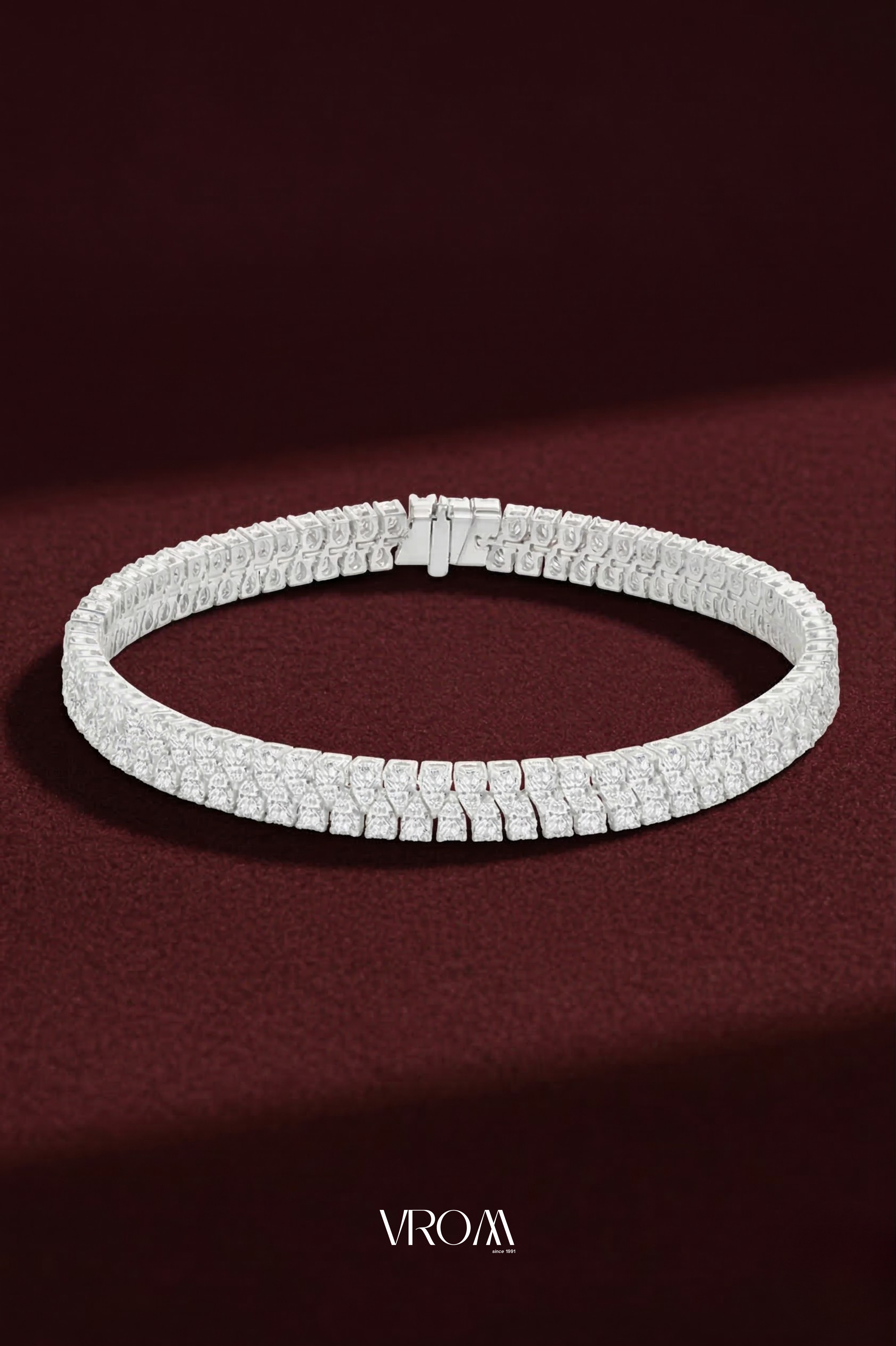 Pear Diamond Tennis Bracelet 7.50 CT, Double Row Pear Diamond Bracelet, Luxury Diamond Bracelet, Statement Gold Bracelet, Bridal Jewelry