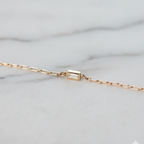 Minimalist Baguette Diamond Bracelet | Lab Grown Diamond | 14K Yellow Gold Cable Chain