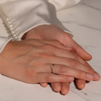 Minimalist Oval East West Bezel Set Solitaire Ring | Lab Grown Diamond | 14K Yellow Gold