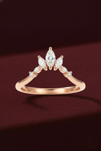 Marquise and Round Diamond Stackable Band, Mixed Shape Diamond Band, Dainty Diamond Band, Stackable Wedding Band, Gold Diamond Ring