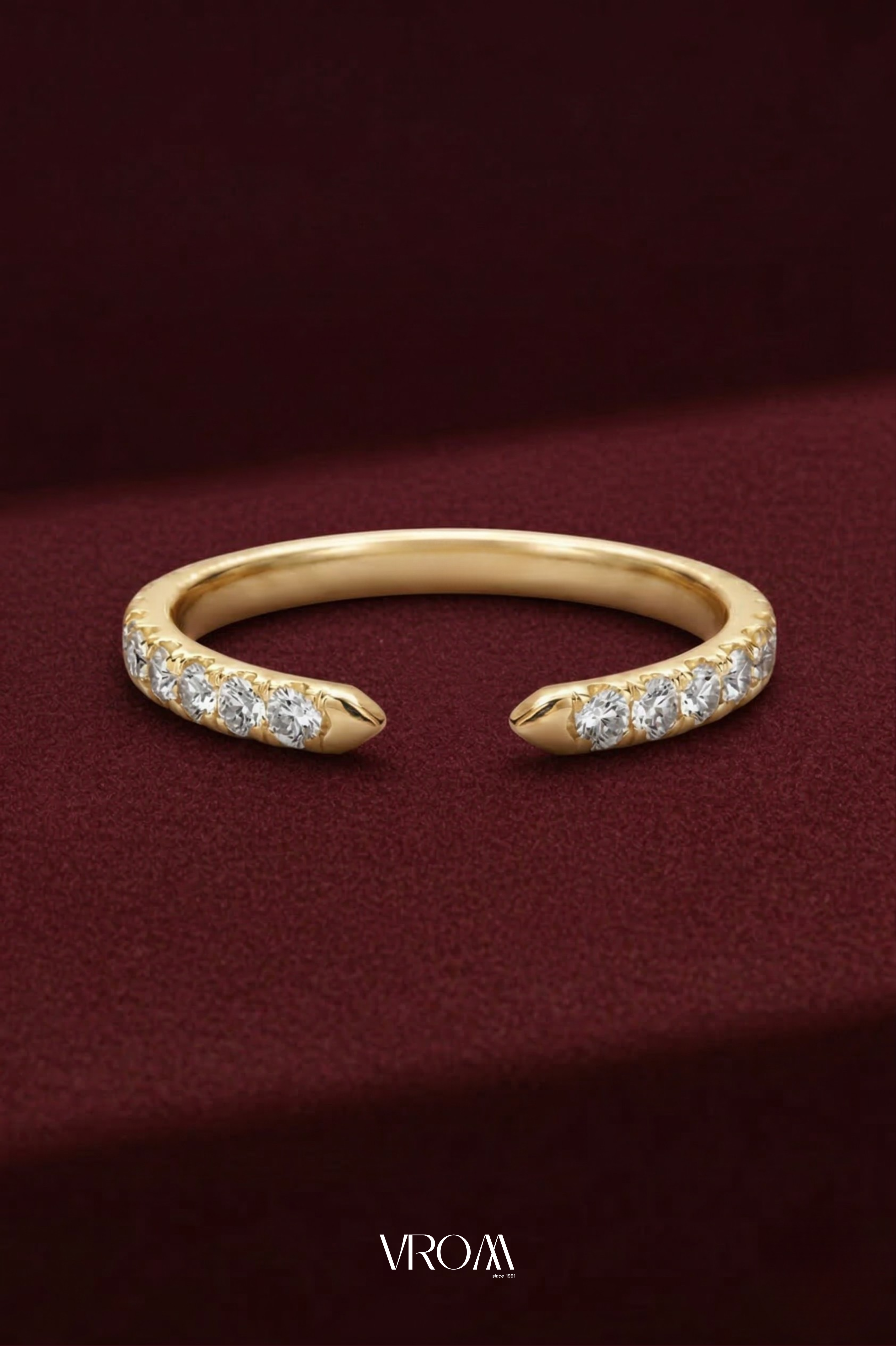 Oval Diamond Stackable Ring, Four Band Diamond Ring, Lab Grown Diamond Engagement Ring, Multi Band Pave Ring, Statement Gold Ring