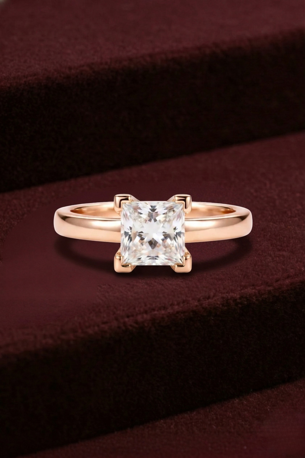 Princess Cut Diamond Engagement Ring, 1.05 Carat Princess Diamond Ring, Solitaire Diamond Ring, Minimalist Gold Ring, Classic Diamond Ring