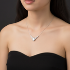 Pear Cut Chevron Pendant Necklace | Lab Grown Diamond | 14K Yellow Gold Minimalist