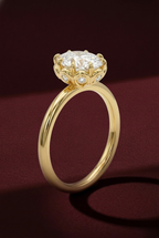 Oval Diamond Engagement Ring 2.05 Carat, Hidden Halo Diamond Ring, Oval Diamond Ring with Side Stones, Gold Engagement Ring, Lab Grown Ring