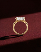 Oval Lab Diamond East-West Half Bezel Ring