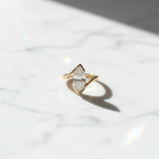 Modern Marquise Cut Bezel Bypass Ring | Lab Grown Diamond | 14K Yellow Gold