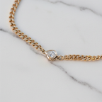 Pear Diamond Bezel Bracelet | Lab Grown Diamond | 14K Yellow Gold Minimalist