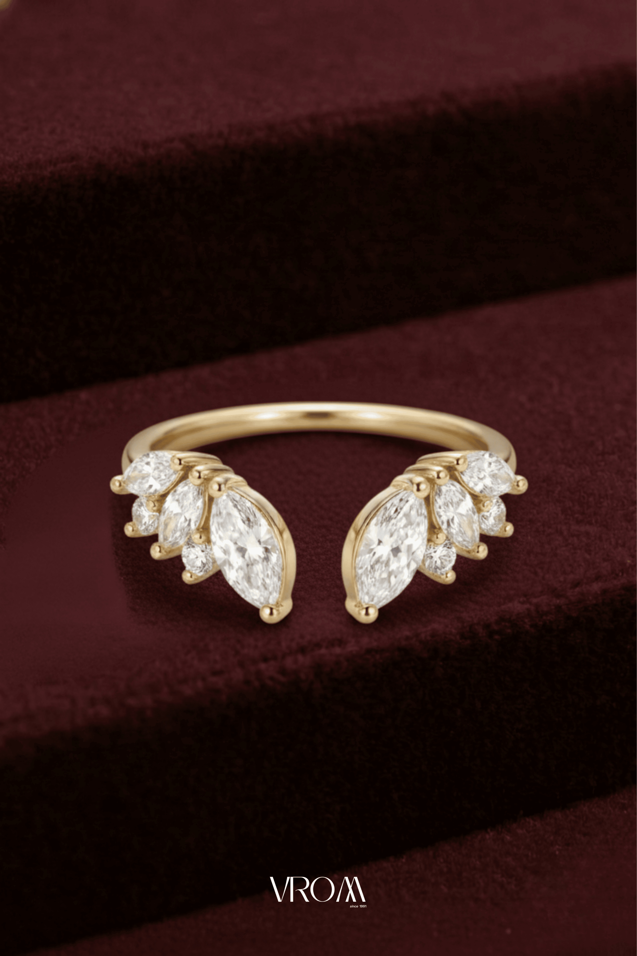 Oval Diamond Stackable Ring, Four Band Diamond Ring, Lab Grown Diamond Engagement Ring, Multi Band Pave Ring, Statement Gold Ring