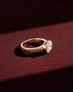 Oval Lab Diamond East-West Half Bezel Ring