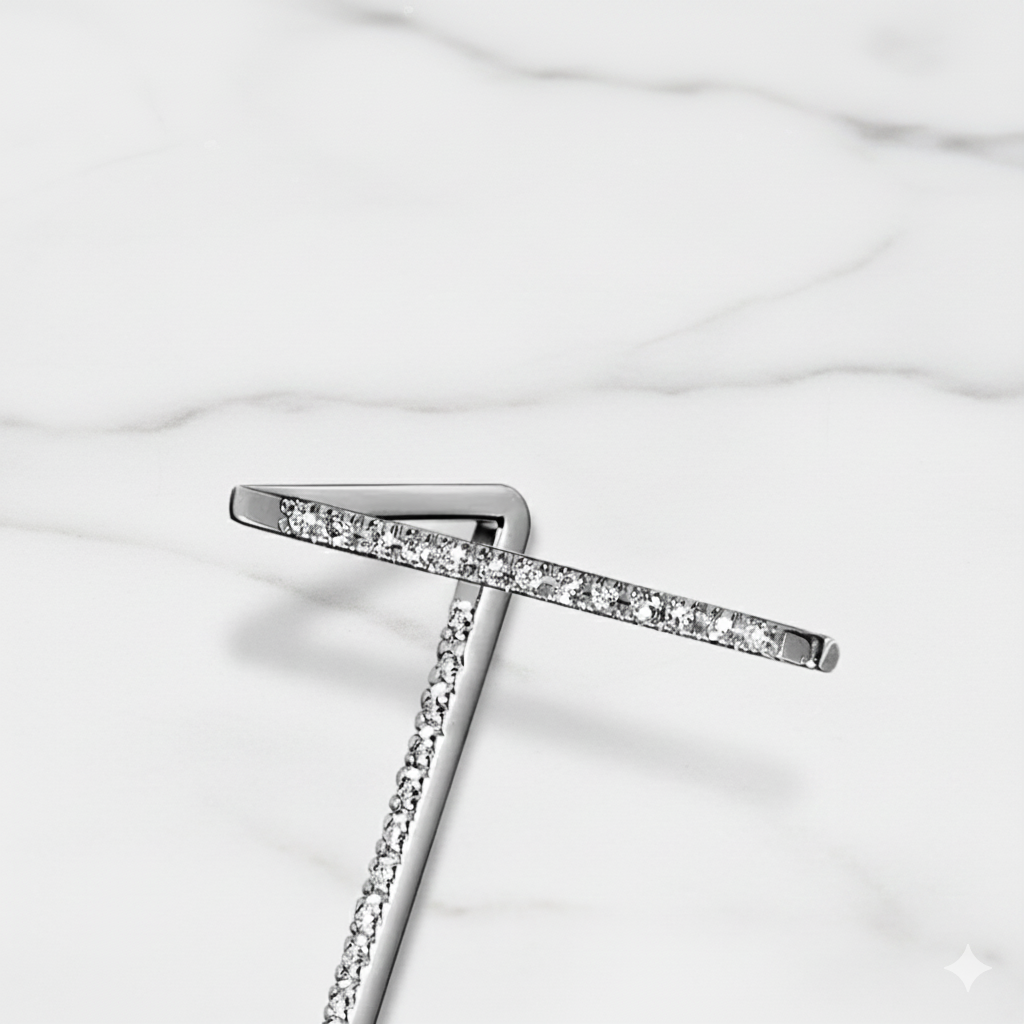 Minimal Cross Bar Earrings | Lab Grown Diamond | 14K Yellow Gold Sleek Modern Design