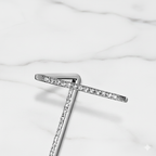 Minimal Cross Bar Earrings | Lab Grown Diamond | 14K Yellow Gold Sleek Modern Design