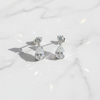 Pear Cut Dangle Earrings | Lab Grown Diamond | 14K Yellow Gold Modern Style