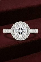 Round Diamond Halo Engagement Ring, Round Cut Diamond Ring with Pave Band, Tiger Prong Diamond Ring, Halo Diamond Ring, Gold Engagement Ring