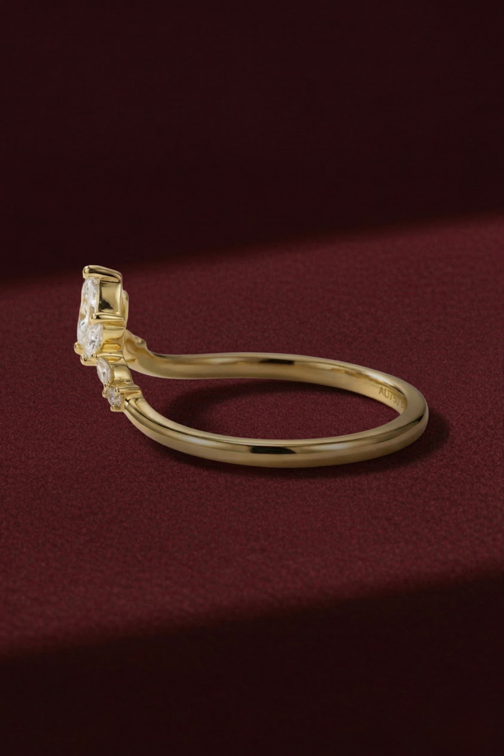 Marquise and Round Diamond Stackable Band, Mixed Shape Diamond Band, Dainty Diamond Band, Stackable Wedding Band, Gold Diamond Ring