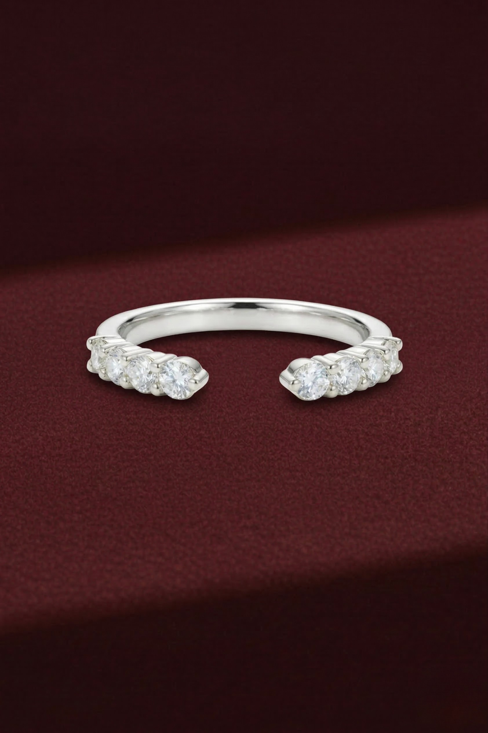 Round Diamond Stackable Band, Dainty Diamond Band Ring, Minimalist Diamond Wedding Band, Stackable Gold Diamond Band, Fine Jewelry Ring