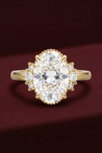 Oval Diamond Engagement Ring 2.05 Carat, Oval Diamond Ring with Side Stones,Hidden Detail Diamond Ring, Gold Engagement Ring, Lab Grown Ring