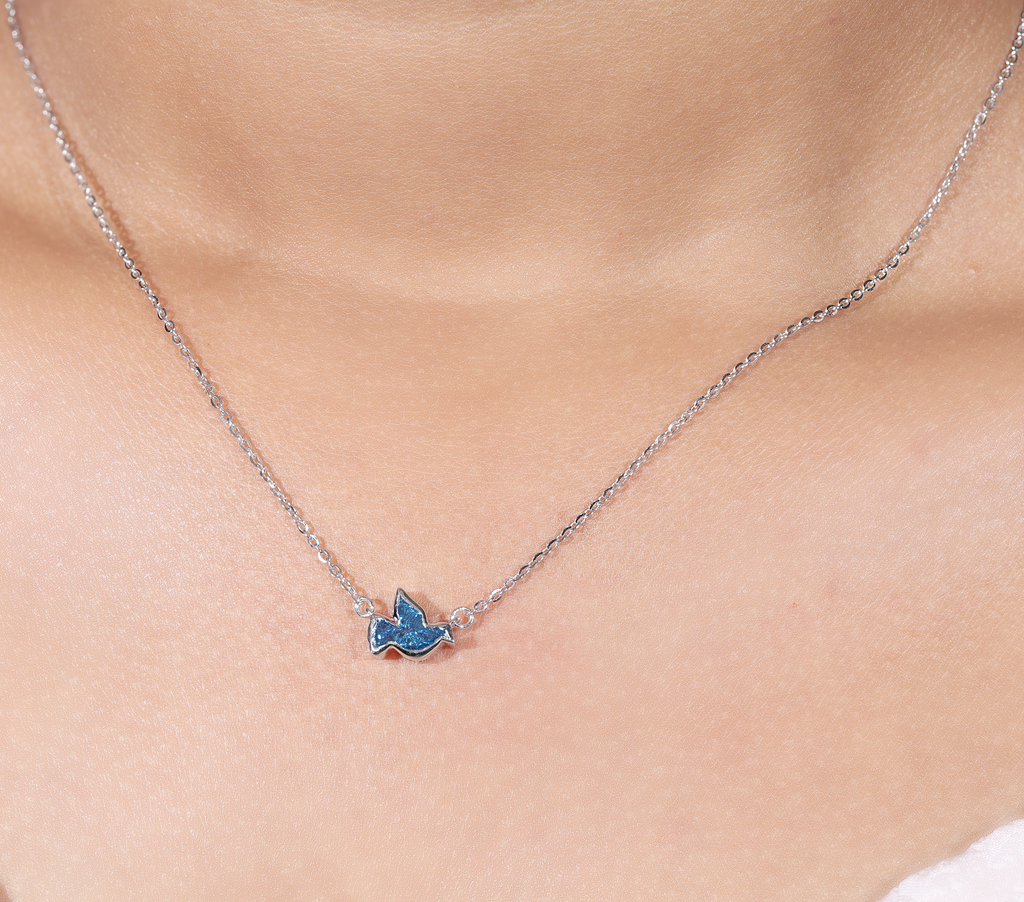 Pigeon Shape Blue Diamond Pendant