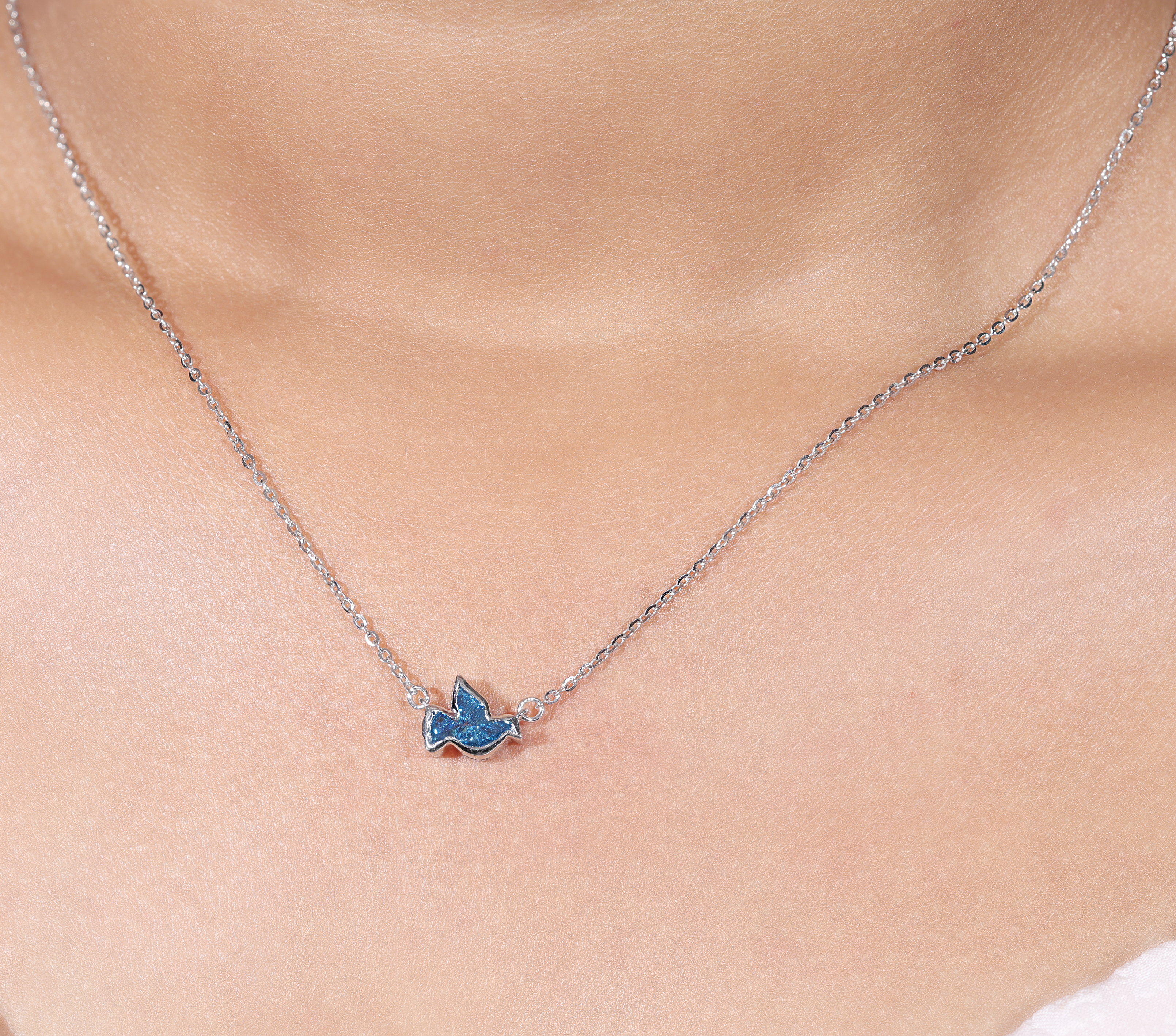 Pigeon Shape Blue Diamond Pendant