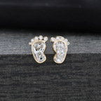 Modern Baby Feet Cut Stud Earrings