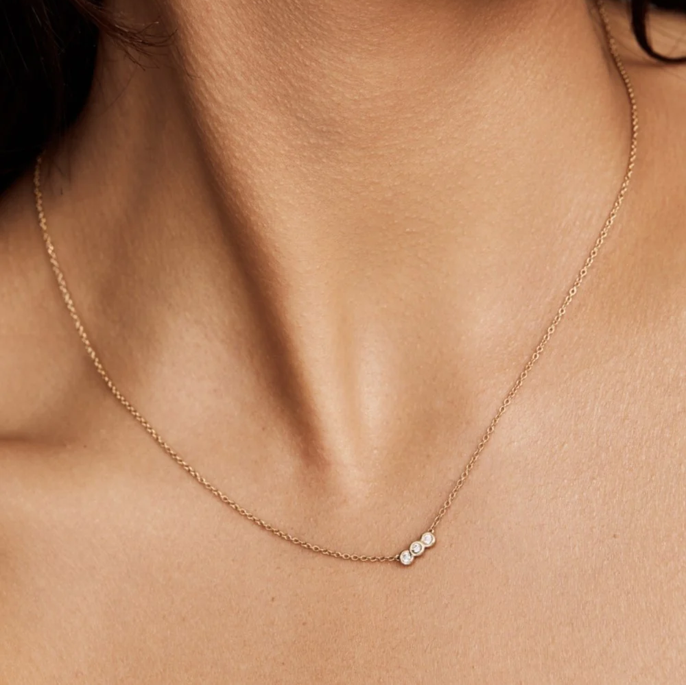 Dainty Trio Lab Diamond Necklace
