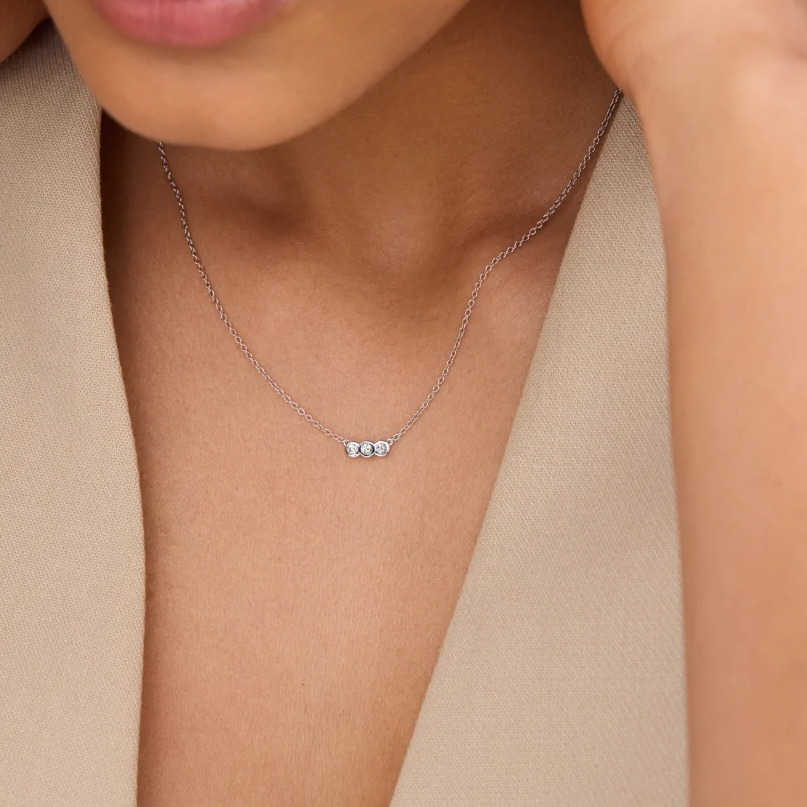 Dainty Trio Lab Diamond Necklace