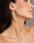 Dainty Trio Lab Diamond Necklace: 14k Gold Bridal Jewelry