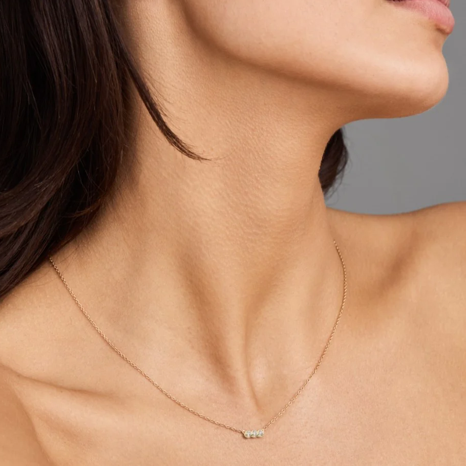 Dainty Trio Lab Diamond Necklace