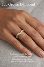 Pave Diamond Wave Band 0.65 CT, Curved Diamond Wedding Band, Wavy Stackable Ring, Round Diamond Band 2.8 mm, Curved Gold Band