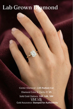 Radiant Cut Solitaire Diamond Ring, Hidden Halo Diamond Ring, Lab Grown Diamond Ring, Tiger Prong Engagement Ring, Gold Ring