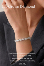 Marquise Diamond Tennis Bracelet 14 CT, Luxury Diamond Bracelet, Feather Style Diamond Bracelet, Statement Gold Bracelet, Marquise Jewelry