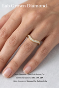 Curved Pave Diamond Band, Round Diamond Stackable Band, Curved Wedding Band, Diamond Pave Ring, Stackable Gold Diamond Band