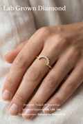 U Shaped Diamond Stackable Band 0.30 Carat, Curved Diamond Wedding Band, Round Diamond Contour Band, Stackable Gold Ring, Minimalist Band