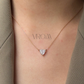 Triangle Cut Pendant Necklace | Lab Grown Diamond | 14K Yellow Gold Minimalist
