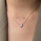 Triangle Cut Pendant Necklace | Lab Grown Diamond | 14K Yellow Gold Minimalist