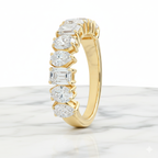 Multi Shape Half Eternity Band | Lab Grown Diamond | 14K Yellow Gold