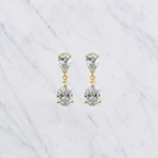 Elegant Pear Shape Lab Grown Diamond Stud Earrings in Solid 14K Gold