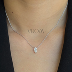 Marquise Cut Pendant Necklace | Lab Grown Diamond | 14K Yellow Gold Minimalist